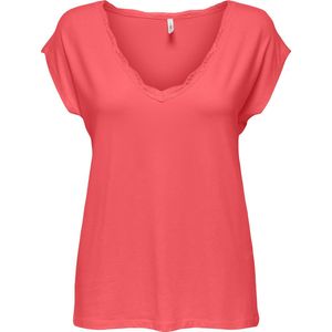 ONLY - T-shirt - Korte Mouwen - Roze - Viscose
