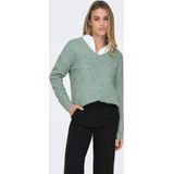 COMFORT - Effen Gebreide Trui - Blauw - 74% Polyacryl, 24% Polyester, 2% Elastaan