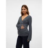 Blouse - Regular Fit - V-hals Top - Lange Mouwen - Voedingsfunctie met Wikkeleffect