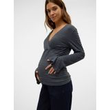 Blouse - Regular Fit - V-hals Top - Lange Mouwen - Voedingsfunctie met Wikkeleffect