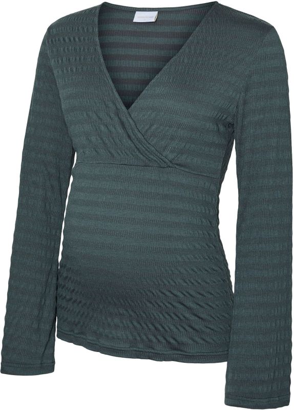 Blouse - Regular Fit - V-hals Top - Lange Mouwen - Voedingsfunctie met Wikkeleffect