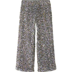 Name It kids meisjes broek RUNICA Granite Grey GOLD AND WHITE Straight Fit
