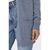 Only - ONLLESLY - Vest - Blauw - Regular Fit, V-hals, 50% Viscose, 27% Nylon, 23% Polyester