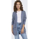 Only - ONLLESLY - Vest - Blauw - Regular Fit, V-hals, 50% Viscose, 27% Nylon, 23% Polyester