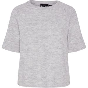 PIECES Pcmikela Ss ronde hals gebreide damestrui, lichtgrijs gem., M