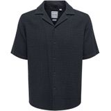 ONSL - Latham - Overhemd - Effen - Viscose, Regular Fit, Kwartmouw