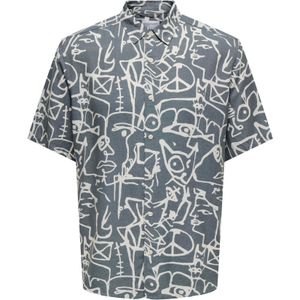 Overhemd - Korte Mouwen - Slim Fit - Geweven Stof