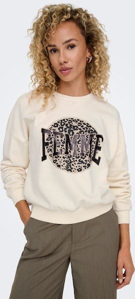 ONLY ONLLAUREN LEO O-NECK CC SWT Dames Trui - Birch Femme