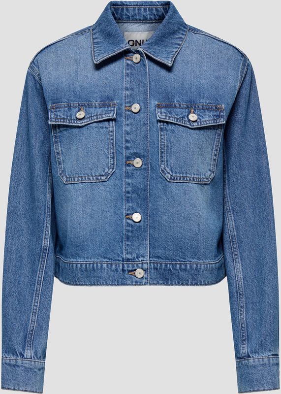 Denim - Tussenjas - Medium Blue - 100% Katoen - Lange Mouwen