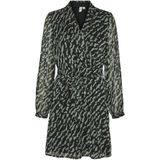 VERO MODA - Korte Jurk - Groen - Polyester - V-hals