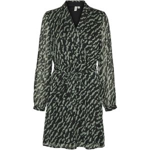 VERO MODA - Korte Jurk - Groen - Polyester - V-hals