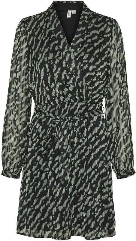 VERO MODA - Korte Jurk - Groen - Polyester - V-hals