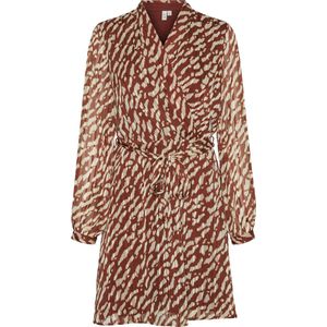 VERO MODA - Korte Jurk - Bedrukt - Oranje - 100% Polyester