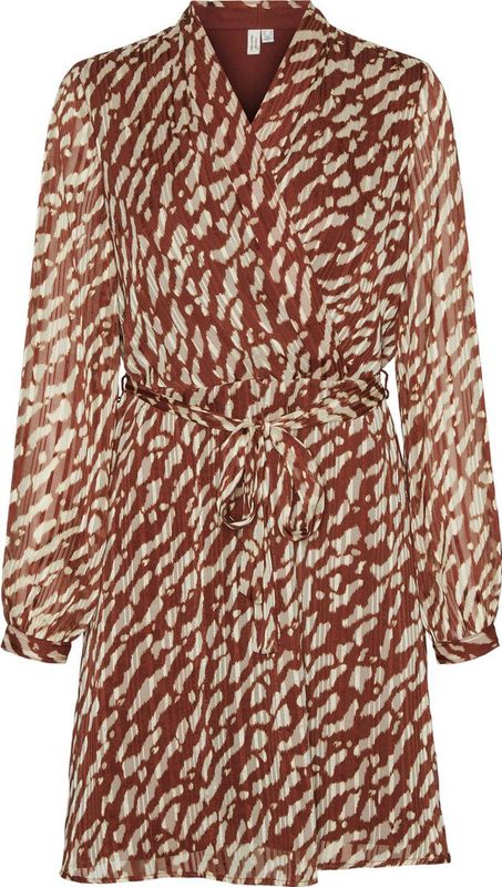 VERO MODA - Korte Jurk - Bedrukt - Oranje - 100% Polyester