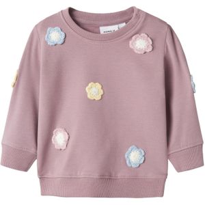 Name It Sweatshirt - NbfTella - Elderberry m. Bloemen - Name It - 50 - Sweatshirt