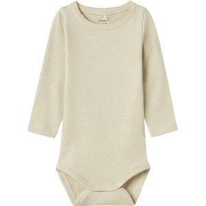 Name It Romper L/Æ - NbfBinnie - Summer Zand m. Mica Checker - Name It - 50 - Romper L/S