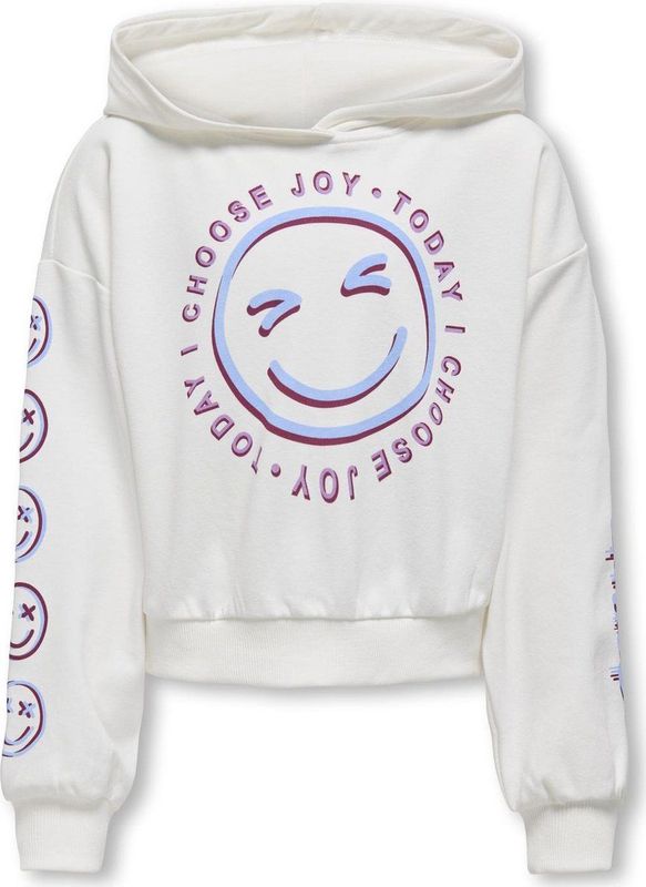 Kids ONLY Zomer hoodie meisjes wit - Loose Fit - Kogsmile