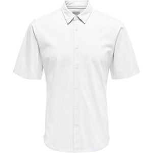 Only & Sons - Overhemd - Bright White - 100% Katoen - Korte Mouwen