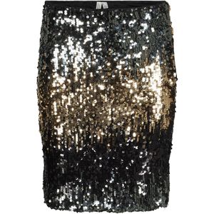Rok - Zwart-Goud - Polyester-Elastaan - Glitterdetail