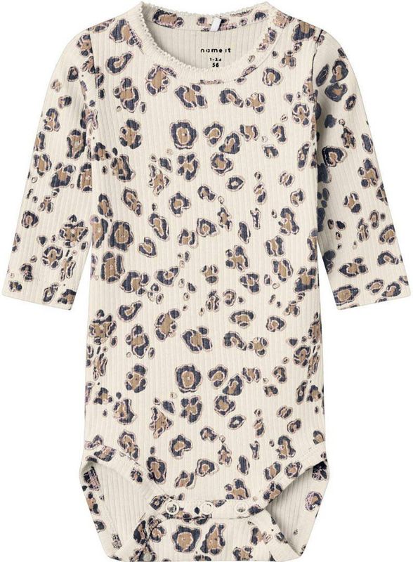 NAME IT - Romper - Ecru/Lichtbruin/Zwart - Katoen/Lyocell/Elastaan