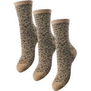 Pieces Dames sokken pcsebby glitter 3-pack beige