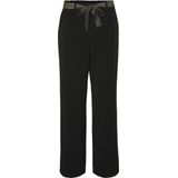 VERO MODA - Rechte Broek - Zwart - Polyester - Strikceintuur