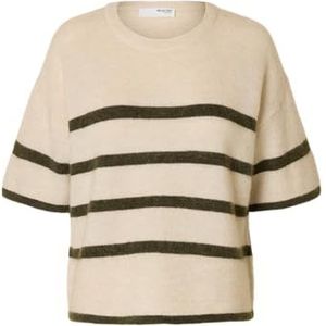 Selected Femme - Maline-Liliana - Gebreide Trui - Beige - Merinowol