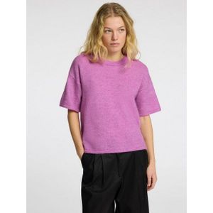 Selected Femme - Slfmaline-Liliana Knit O-Neck - Top - Roze - Zachte Stof