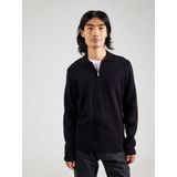 Only & Sons - Onscooper Reg Ls 12 Half Zip Poloshirt - Zwart - Katoen