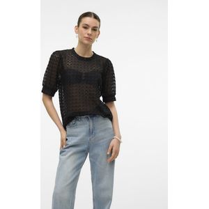 Vero Moda T-shirt Vmbecca Lace Ss O-neck Top Jrs Ga N 10321907 Black Dames
