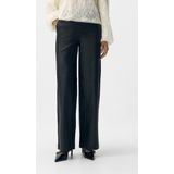 Object - Objmelba Lisa Wide Coated Pant - Broek - Zwart - Ecovero Viscose