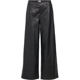 Object - Objmelba Lisa Wide Coated Pant - Broek - Zwart - Ecovero Viscose