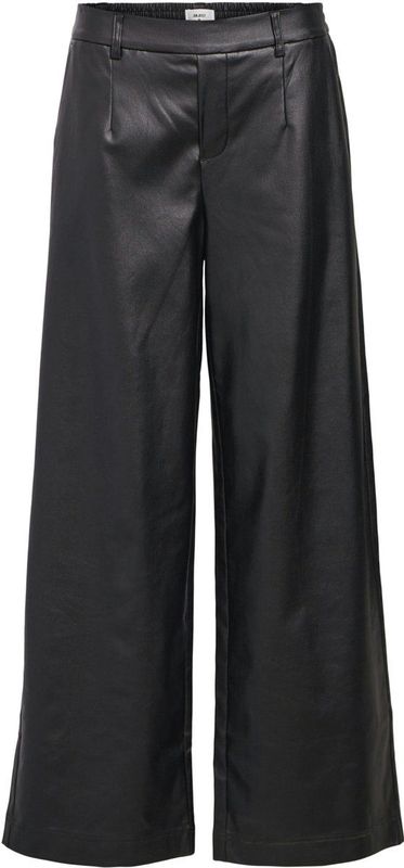 Object - Objmelba Lisa Wide Coated Pant - Broek - Zwart - Ecovero Viscose