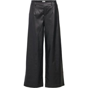 Object - Objmelba Lisa Wide Coated Pant - Broek - Zwart
