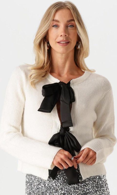 Gebreid Vest - PARVI - Wijde Pasvorm - Lange Mouw - Normale Lengte