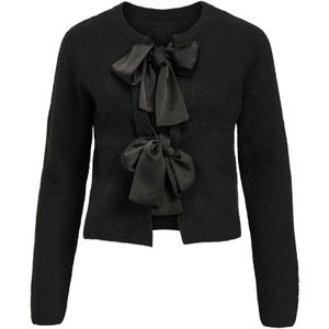 Object - Objparvi Sateen Bow Knit - Sweater - Zwart - Dames