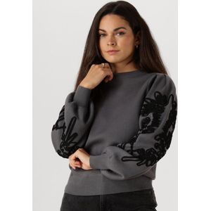 OBJECT - Sweater - Grijs - Zwarte Mouwen - Dames