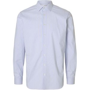 Selected Homme, Overhemden, Heren, Blauw, S, Katoen, Gestreept overhemd met lange mouwen voor heren