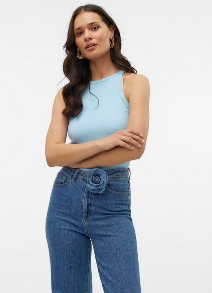 Top - O-hals - Mouwloos - Katoenen Jersey - Tight Fit