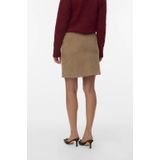 Vero Moda - VMETTA HR SHORT CORD - Strokenrok - Silver mink - Knoopsluiting - Hoog Taillehoogte