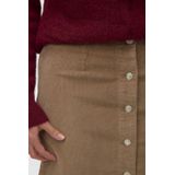 Vero Moda - VMETTA HR SHORT CORD - Strokenrok - Silver mink - Knoopsluiting - Hoog Taillehoogte