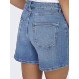 Only - Onlgianna Mw Belted Shorts - Medium Blue Denim - Dames