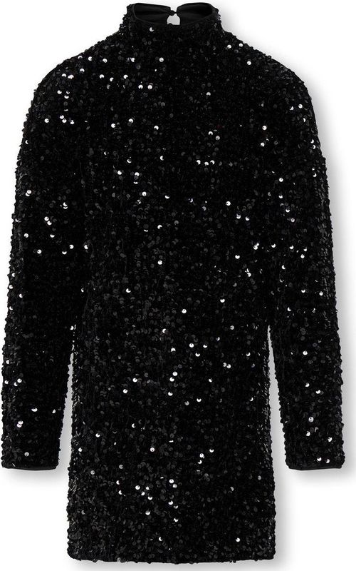 KIDS ONLY - Korte Jurk - Zwart - Pailletten Detail - Tight Fit
