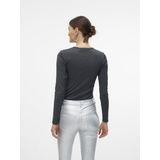Blouse - Glitterdetail - Lange Mouwen - O-hals - Kort - Tight Fit