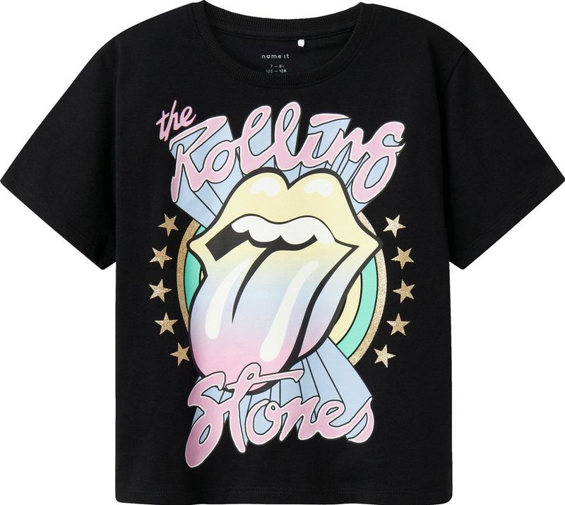 The Rolling Stones - Hot Lips - T-shirt - Zwart - Jersey - Korte Mouwen