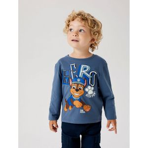 Paw Patrol - Top - Blauw - Jersey - Rubberen Print