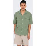 Onscaiden - Overhemd - Katoen - Resort Kraag - Korte Mouwen - Relaxed Fit