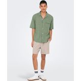 Onscaiden - Overhemd - Katoen - Resort Kraag - Korte Mouwen - Relaxed Fit