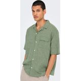 Onscaiden - Overhemd - Katoen - Resort Kraag - Korte Mouwen - Relaxed Fit