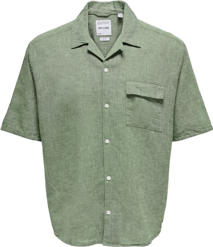 Onscaiden - Overhemd - Katoen - Resort Kraag - Korte Mouwen - Relaxed Fit